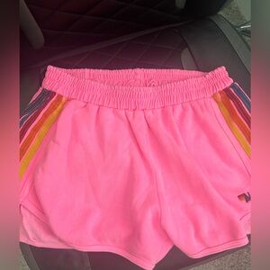Aviator Nation 5 Stripe Jogger Shorts Hot Pink Extra Large